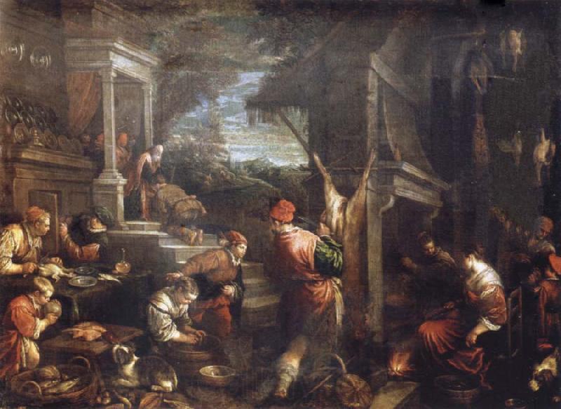 Francesco Bassano the younger The homecoming de lost of son into the father house Norge oil painting art